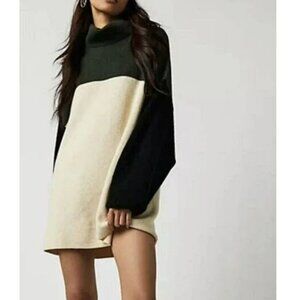 Free People Softly Structured Colorblock Oversized Tunic Sweater